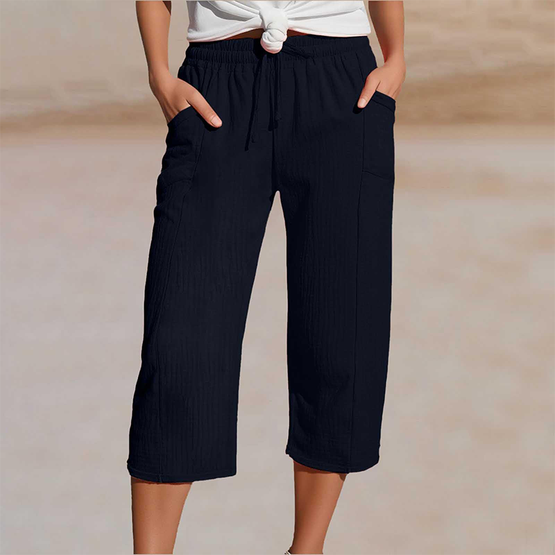 🌿 50% RABATT ✨ Damen Baumwoll-Leinen Hose mit Falten – luftig, bequem & stilvoll 👖