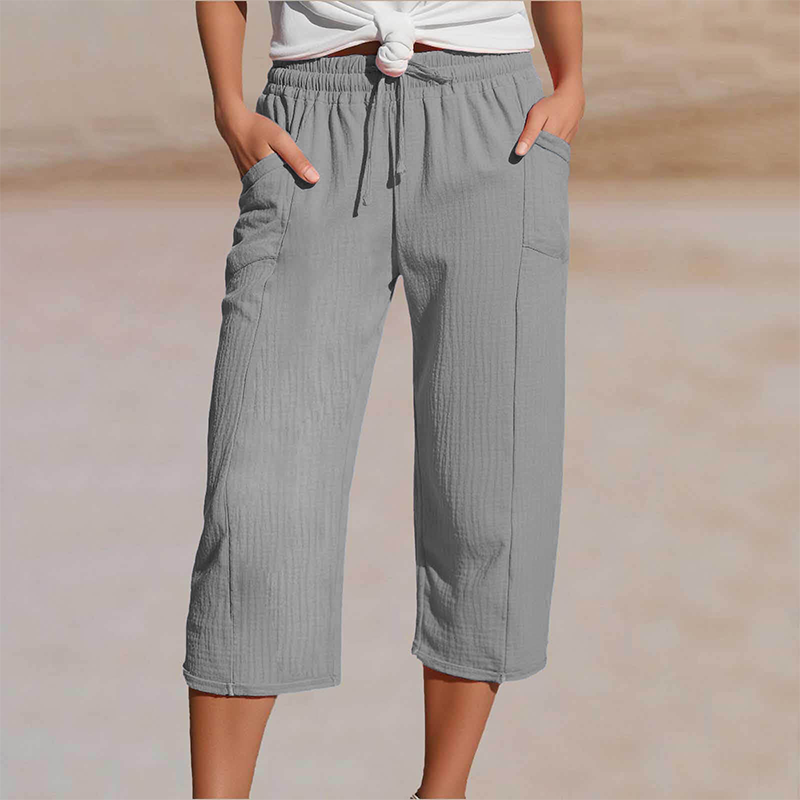 🌿 50% RABATT ✨ Damen Baumwoll-Leinen Hose mit Falten – luftig, bequem & stilvoll 👖