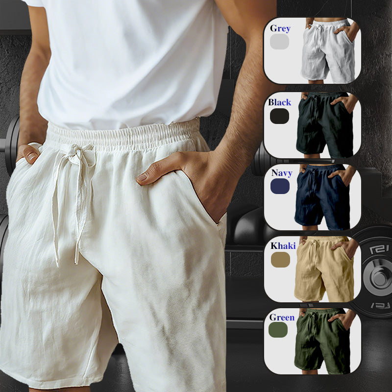 🔥 50% RABATT ⏰Herren-Shorts mit elastischem Kordelzug und einfarbigem Desig