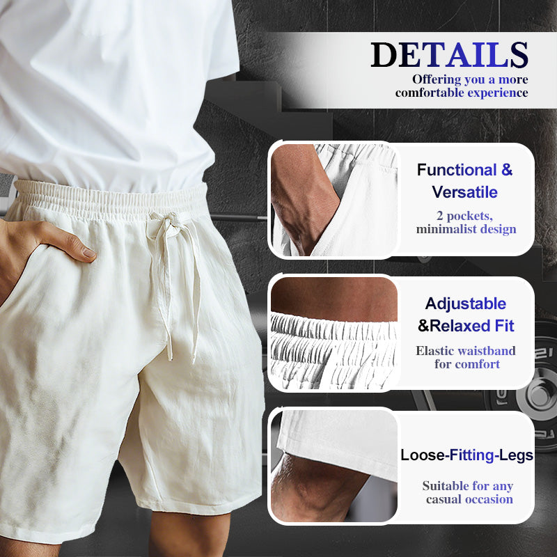 🔥 50% RABATT ⏰Herren-Shorts mit elastischem Kordelzug und einfarbigem Desig