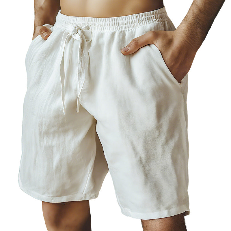 🔥 50% RABATT ⏰Herren-Shorts mit elastischem Kordelzug und einfarbigem Desig