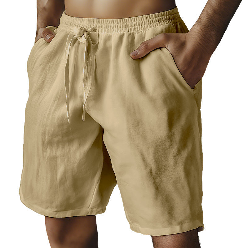 🔥 50% RABATT ⏰Herren-Shorts mit elastischem Kordelzug und einfarbigem Desig
