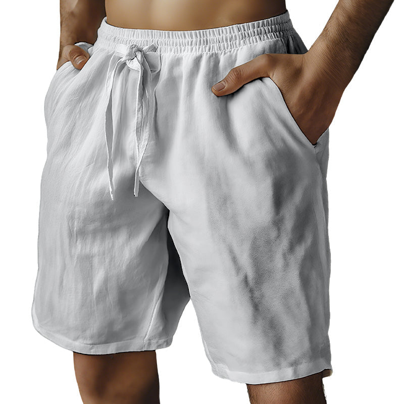 🔥 50% RABATT ⏰Herren-Shorts mit elastischem Kordelzug und einfarbigem Desig