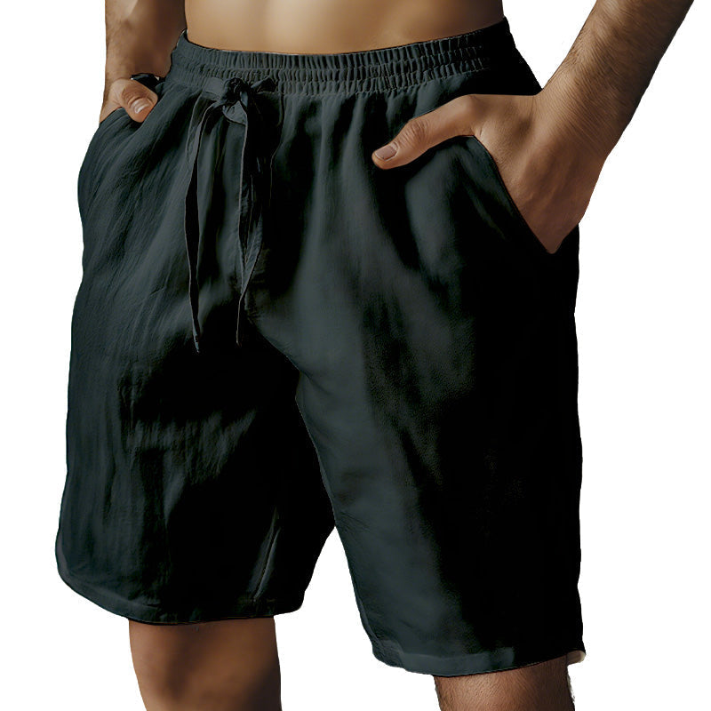 🔥 50% RABATT ⏰Herren-Shorts mit elastischem Kordelzug und einfarbigem Desig
