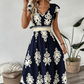 ✨🔥Fließendes Maxikleid für Damen mit V-Ausschnitt und Barockmuster🌸