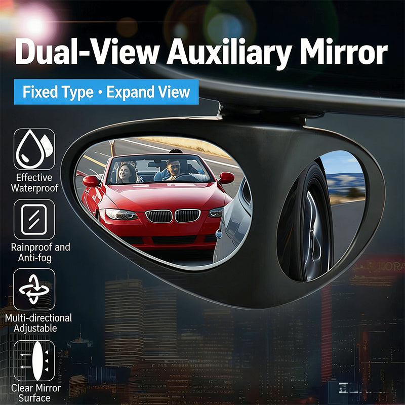 🚗 Doppel Spiegel für toten Winkel – 360° drehbar, HD Glas, wetterfester Kleber – simultane Sicht auf Vorder- & Hinterräder – für sicheres Parken & Spurwechsel