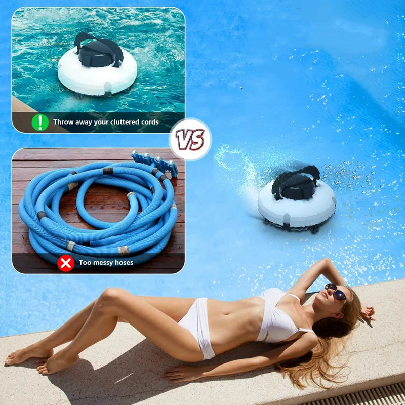 🤖🌊 Poolroboter mit starker Saugleistung – kabellos, intelligente Navigation, 1-Tasten-Start & leicht entleerbarer Filterkorb. 🔋🧹 50 % RABATT
