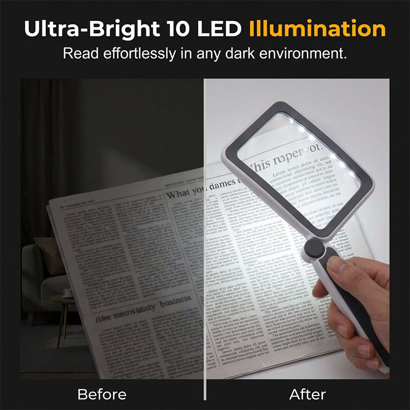 🔍 LED-Leselupe – 4-fache Vergrößerung, klappbar, für Menschen mit Sehbehinderung 👵✨