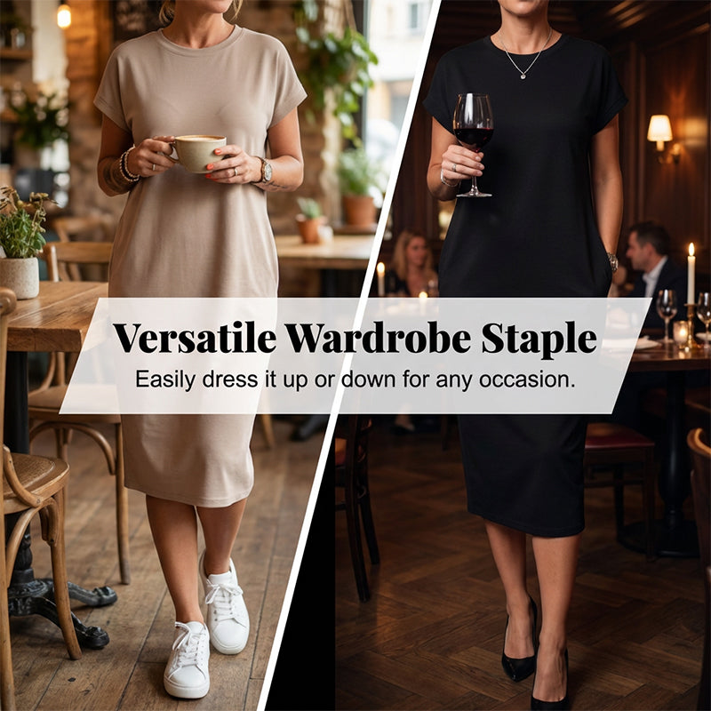 🌺Sommer-Aktion: 50 % Rabatt!💐 Lässiges Kurzarm-T-Shirt-Kleid für Damen