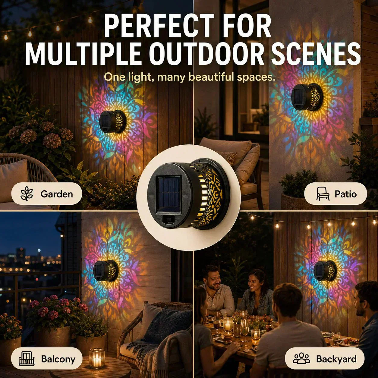 🌞 50% RABATT! 🌀 Solar-Mandala-Licht – Atemberaubende Musterprojektion, 2-in-1 (Boden & Wand) – Wasserdicht (IP65), mit automatischer Ein-/Ausschaltung – perfekt für Garten, Balkon oder Terrasse 🌿