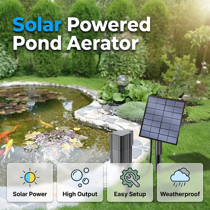 🐟Solar-Teichbelüfter mit Luftpumpe