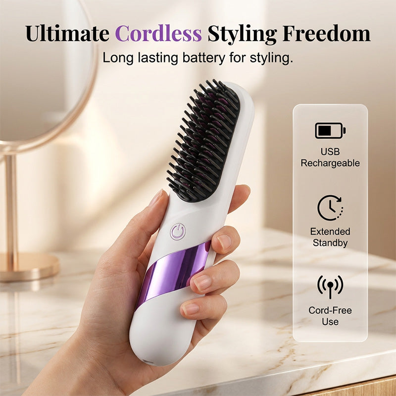 🔥Zeitlich begrenztes Angebot-Cordless Ceramic Hair Straightener Brush