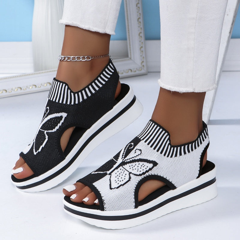 👡 Damen Casual Peep-Toe Platform Sandalen – bequemer Plateauabsatz, luftiges Design & perfekt für Strand, Urlaub & Alltag