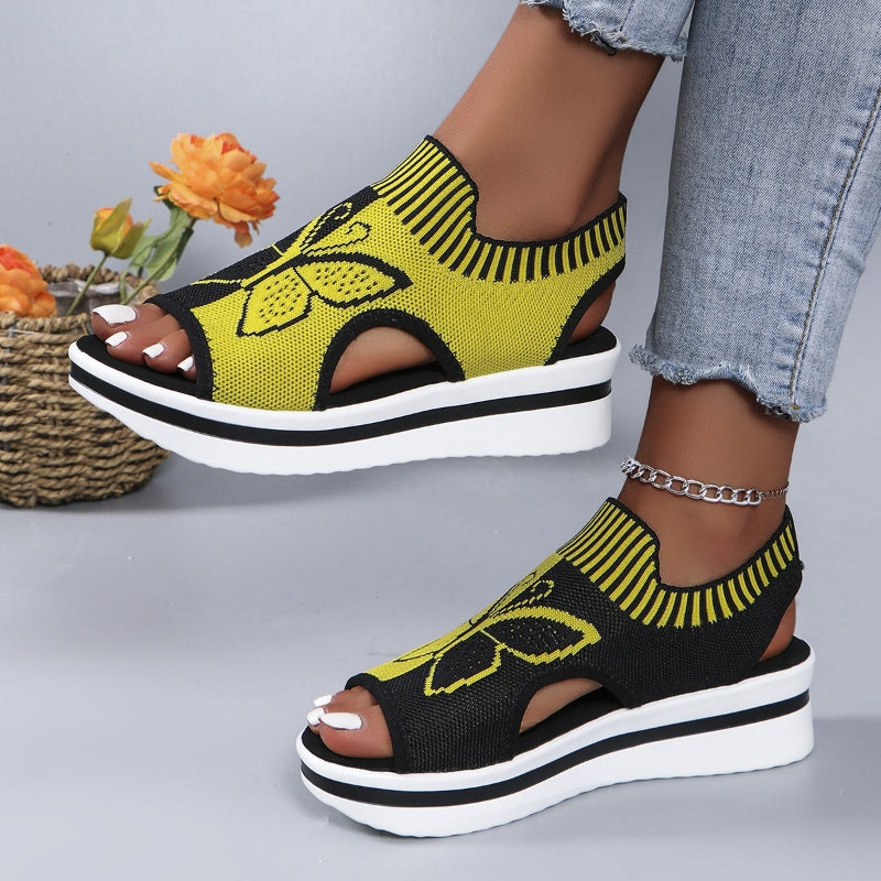 👡 Damen Casual Peep-Toe Platform Sandalen – bequemer Plateauabsatz, luftiges Design & perfekt für Strand, Urlaub & Alltag