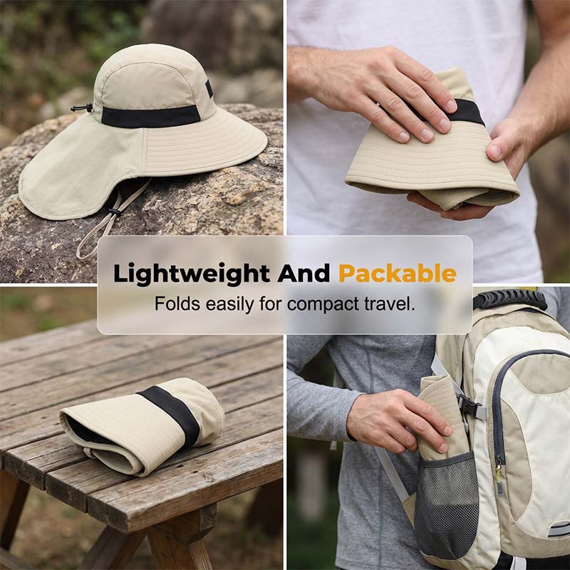 Sonnenhut mit breiter Krempe und Nackenschutz, Lichtschutzfaktor 50+