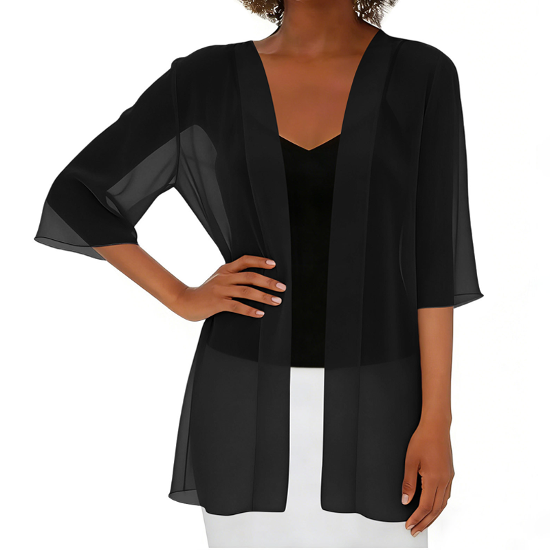 🌟 Leichte transparente offene Strickjacke – luftig, vielseitig & perfekt für Layering – ideal für warme Tage, Strand & Freizeit – femininer Look mit eleganter Transparenz