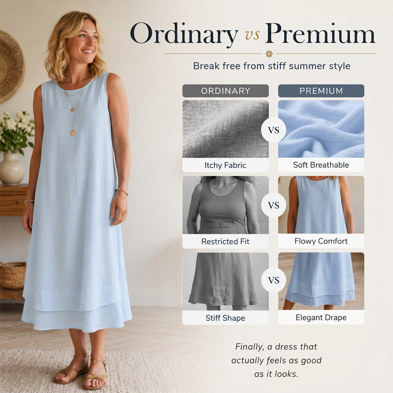 ⌛✨Zeitlich begrenztes Angebot – Ärmelloses Sommerkleid mit Stufenschnitt für Damen