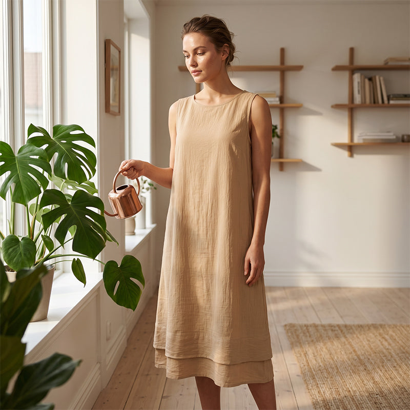 ⌛✨Zeitlich begrenztes Angebot – Ärmelloses Sommerkleid mit Stufenschnitt für Damen