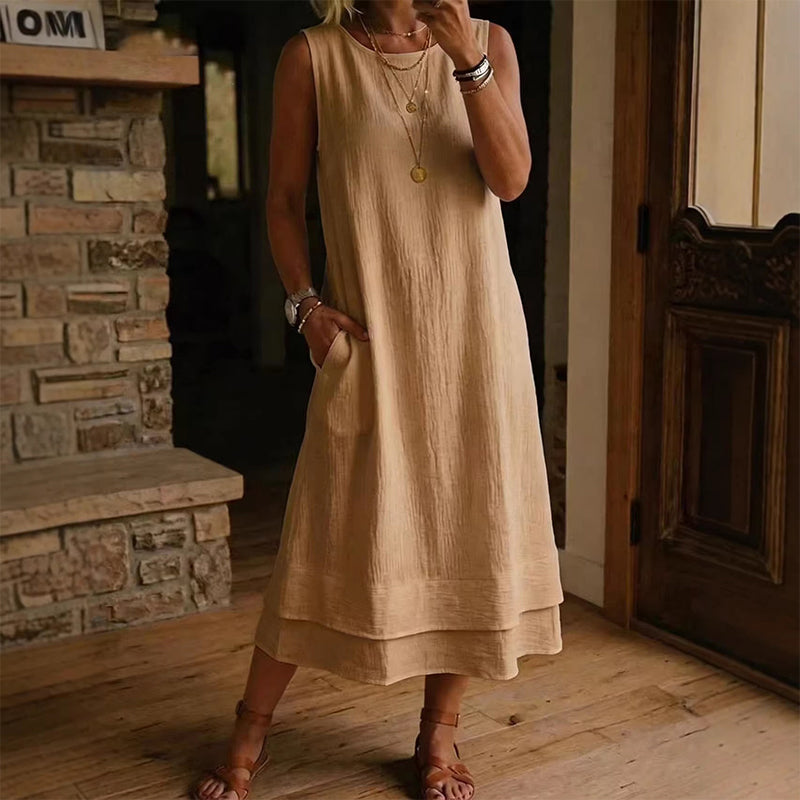 ⌛✨Zeitlich begrenztes Angebot – Ärmelloses Sommerkleid mit Stufenschnitt für Damen