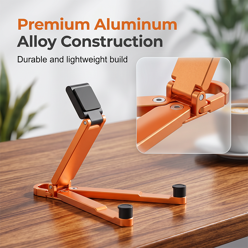 📱 Mini-Aluminium-Handyhalter mit Schlüsselanhänger – klappbarer Tischständer – kompakt, leicht & vielseitig – perfekt für unterwegs, Büro & Reisen – ideal für Videoanrufe, Filme & Lesen