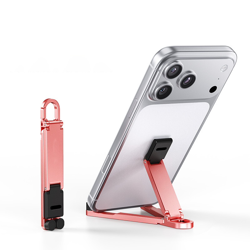 📱 Mini-Aluminium-Handyhalter mit Schlüsselanhänger – klappbarer Tischständer – kompakt, leicht & vielseitig – perfekt für unterwegs, Büro & Reisen – ideal für Videoanrufe, Filme & Lesen