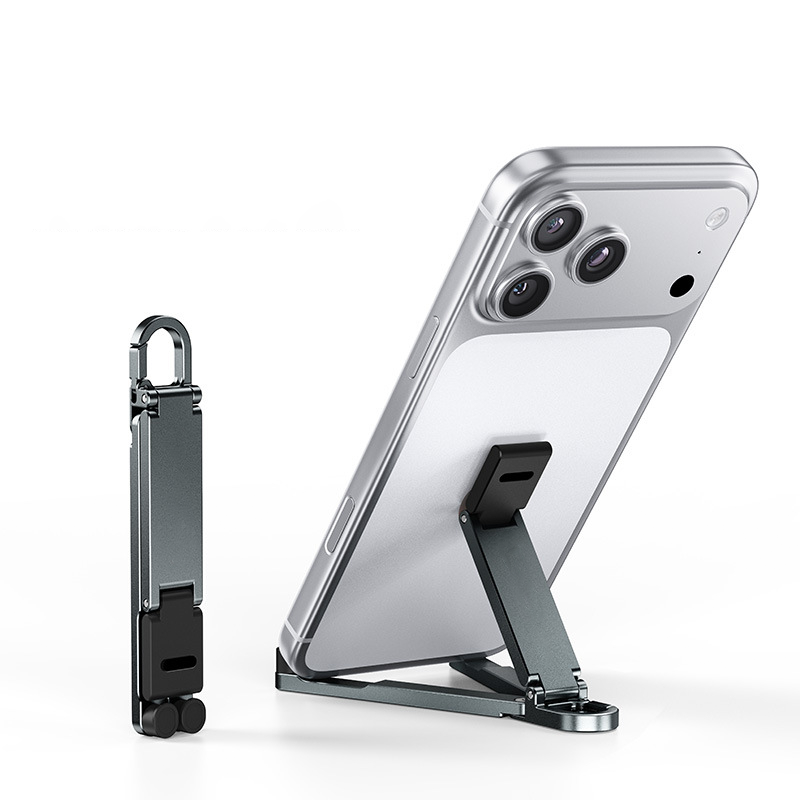 📱 Mini-Aluminium-Handyhalter mit Schlüsselanhänger – klappbarer Tischständer – kompakt, leicht & vielseitig – perfekt für unterwegs, Büro & Reisen – ideal für Videoanrufe, Filme & Lesen