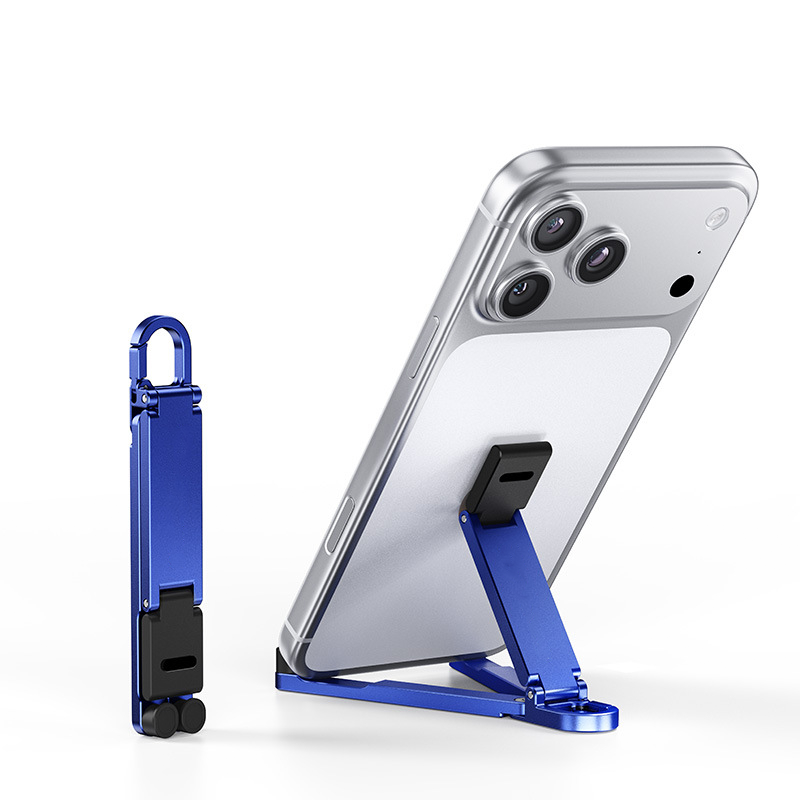 📱 Mini-Aluminium-Handyhalter mit Schlüsselanhänger – klappbarer Tischständer – kompakt, leicht & vielseitig – perfekt für unterwegs, Büro & Reisen – ideal für Videoanrufe, Filme & Lesen