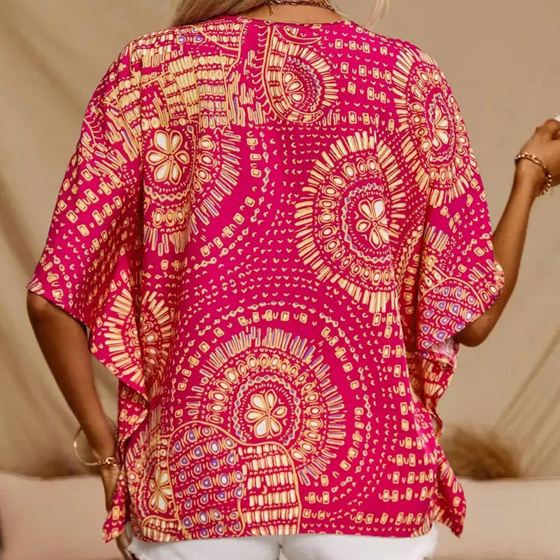 🌺 Neuheiten – V-Ausschnitt-Top mit Blumenprint – leicht und luftig für den Urlaub 🌿