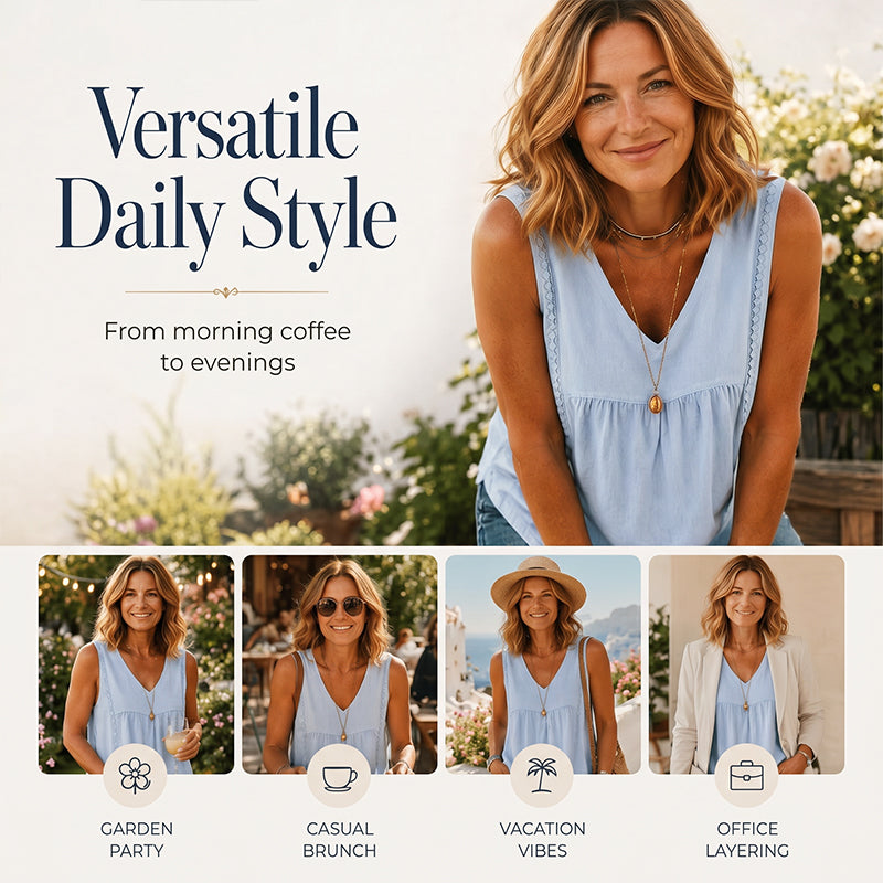 🎪 Neuheiten-Launch + 50% = doppelte Überraschung! Damen Sommer ärmelloses V-Ausschnitt-Oberteil