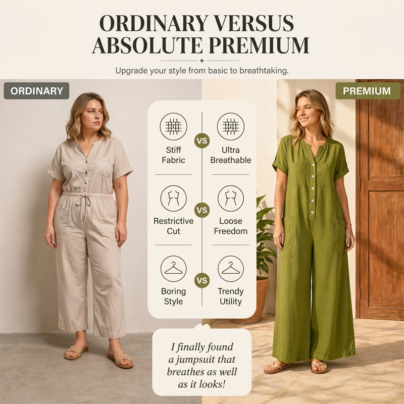 🚀 Neu eingetroffen – 50% Probierpreis! Lässiger Jumpsuit mit kurzen Ärmeln und weiten Hosenbeinen für Damen