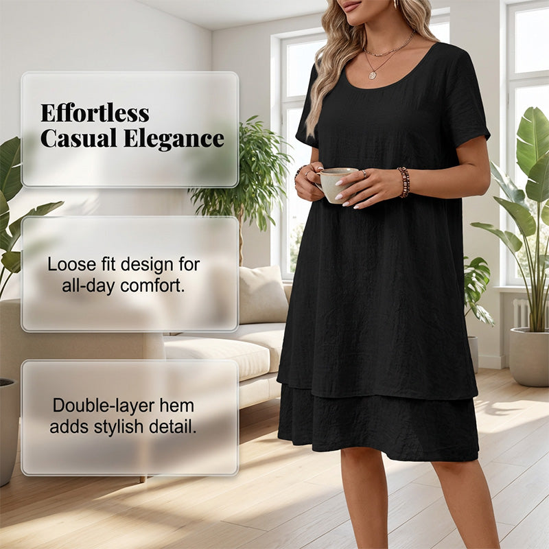 🎪 Neuheiten-Launch + 50% = doppelte Überraschung! Damen lässiges locker sitzendes Kurzarmkleid