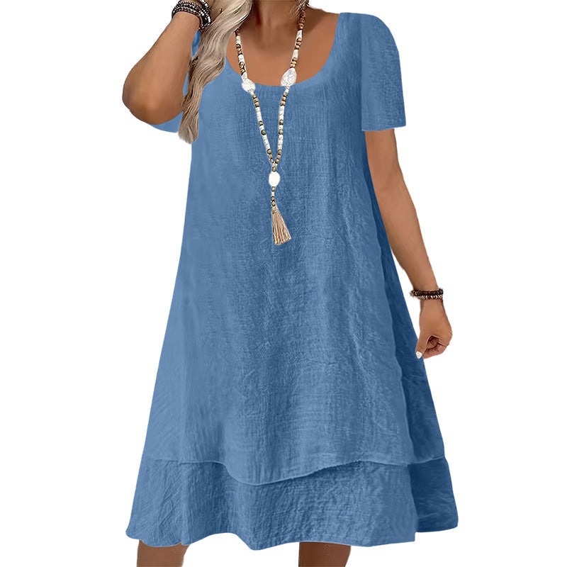 🎪 Neuheiten-Launch + 50% = doppelte Überraschung! Damen lässiges locker sitzendes Kurzarmkleid