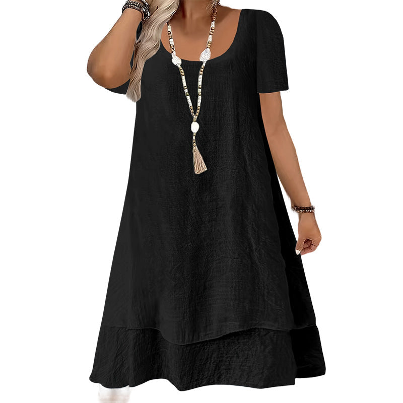 🎪 Neuheiten-Launch + 50% = doppelte Überraschung! Damen lässiges locker sitzendes Kurzarmkleid