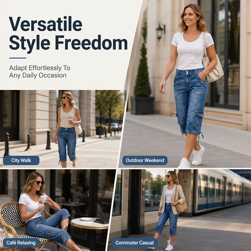 💨 Wer zögert, zahlt mehr – kein Scherz! Damen Capri-Jeans mit geradem Bein
