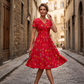 🌸 Blumiges Kleid mit V-Ausschnitt und Twist-Detail an der Taille – elegant und lässig für alle Anlässe