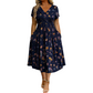 🌸 Blumiges Kleid mit V-Ausschnitt und Twist-Detail an der Taille – elegant und lässig für alle Anlässe