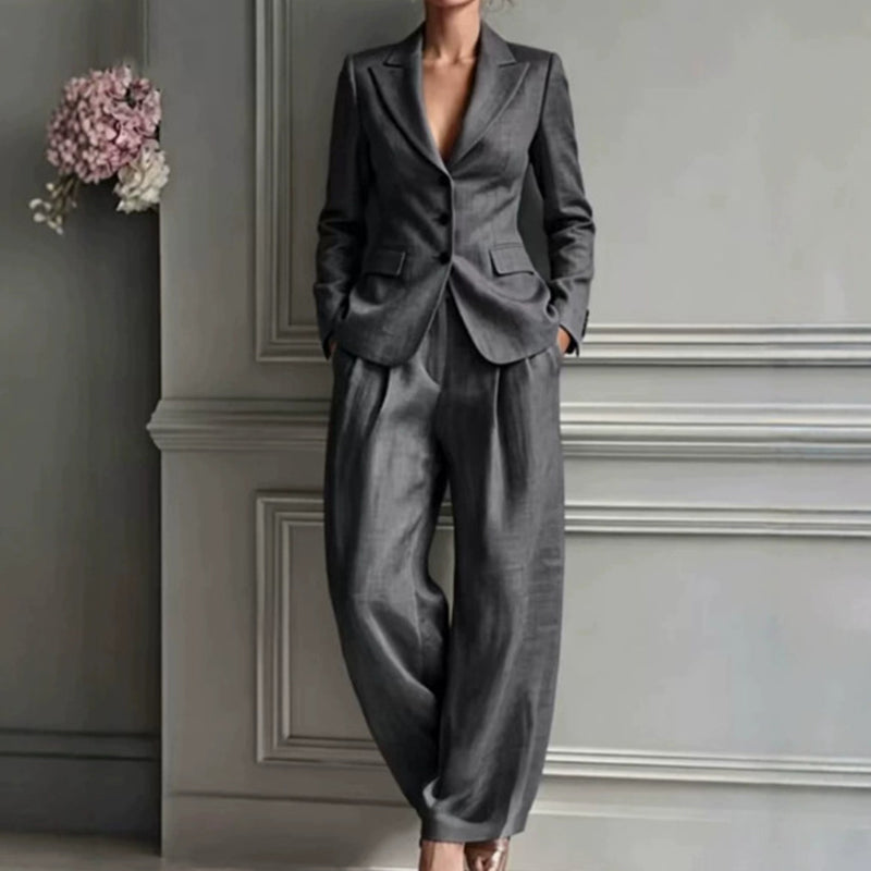 Aktueller Trend🍂✨ Lässiger Blazer-Anzug – weicher Fall und eleganter Look für legere Bürotage