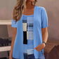 Damen-Oberteil im Farbblock-Design, Fake-Layer-Look