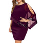 Damen Kleid mit unregelmäßigem Pailletten-Patchwork und Cold-Shoulder-Design
