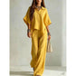 👚LAST DAY 49% OFF🌟🎁Women's Short Sleeve Shirt and Long Pants Set