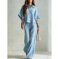 👚LAST DAY 49% OFF🌟🎁Women's Short Sleeve Shirt and Long Pants Set