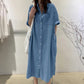 Zeitlich begrenztes Angebot: 40 % Rabatt！👗Weites Hemdblusenkleid aus Denim für Damen