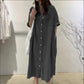 Zeitlich begrenztes Angebot: 40 % Rabatt！👗Weites Hemdblusenkleid aus Denim für Damen