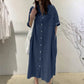Zeitlich begrenztes Angebot: 40 % Rabatt！👗Weites Hemdblusenkleid aus Denim für Damen