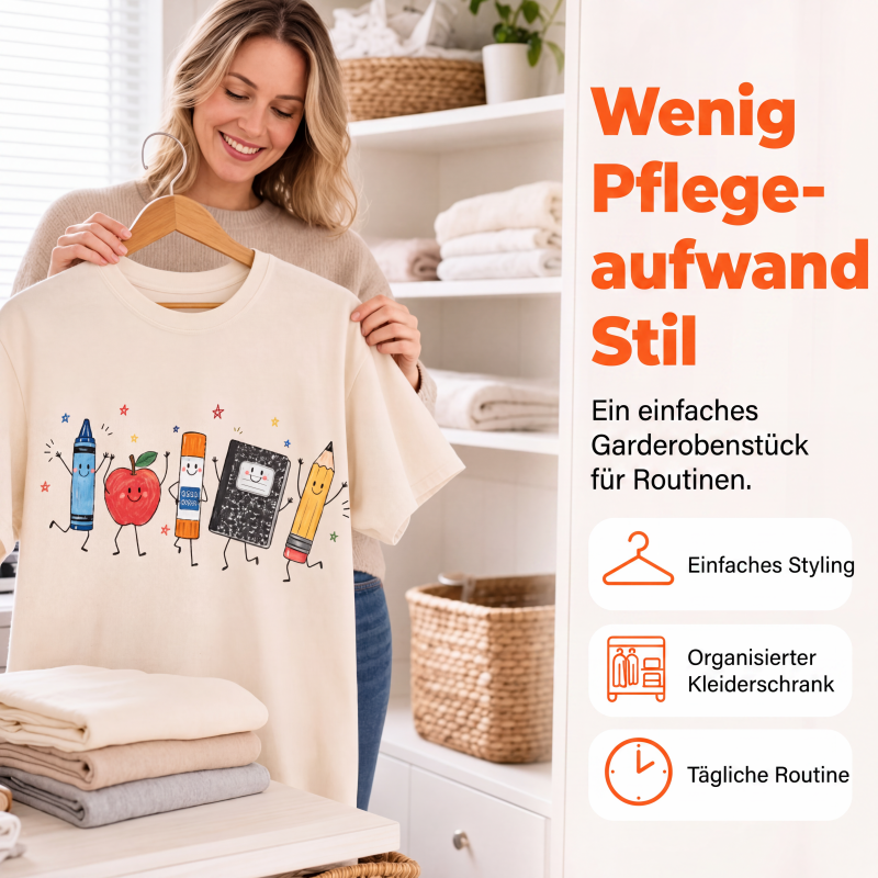 Niedliches grafisches Kurzarm-T-Shirt für Damen