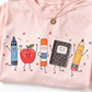 Niedliches grafisches Kurzarm-T-Shirt für Damen