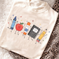 Niedliches grafisches Kurzarm-T-Shirt für Damen
