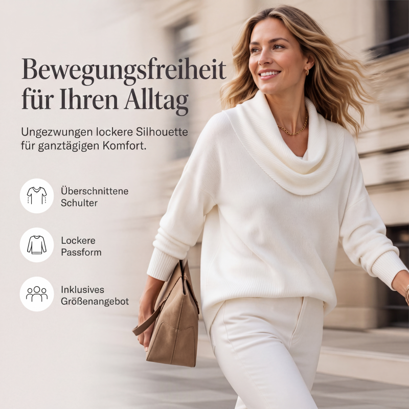 Elegant fallender Strickpullover