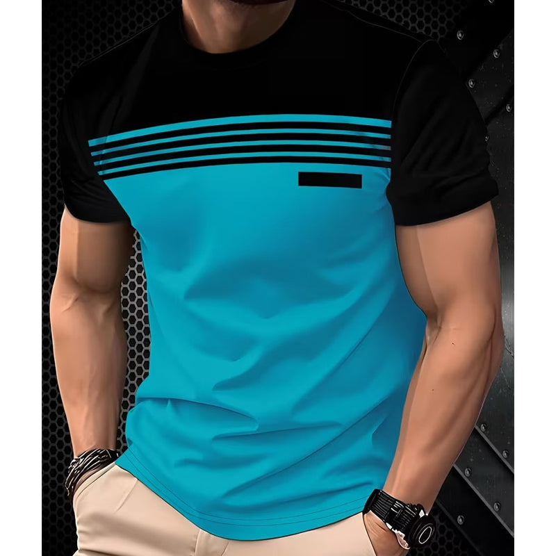 Herren Lässiges Bedrucktes Kurzarm Rundhals T-Shirt
