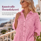 Kurzarmshirt für Damen aus Lochstickerei, Spitze und Burnout-Stoff